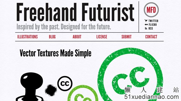 UCD博客-40个WordPress网站设计-Freehand Futurist