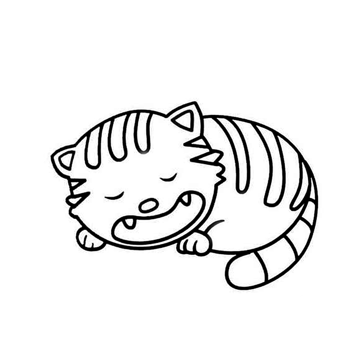 睡觉的小猫简笔画