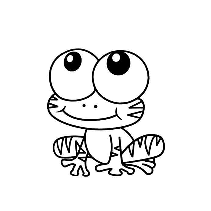 大眼睛可爱青蛙简笔画