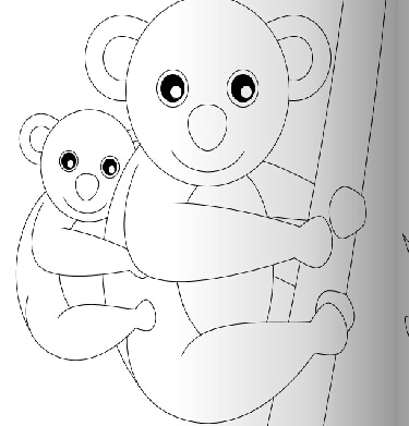 两只小熊简笔画素材