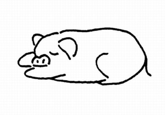 睡觉的小猪简笔画