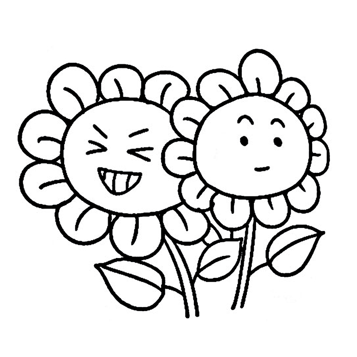 两个向日葵花朵简笔画