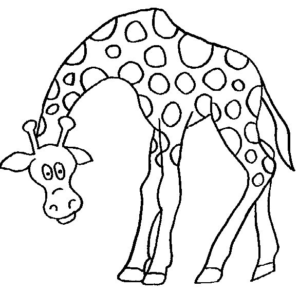 弯腰的长颈鹿简笔画