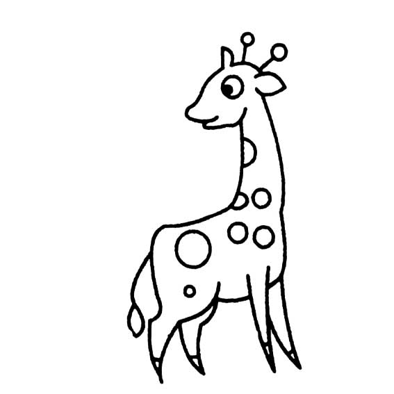 可爱的斑点长颈鹿简笔画