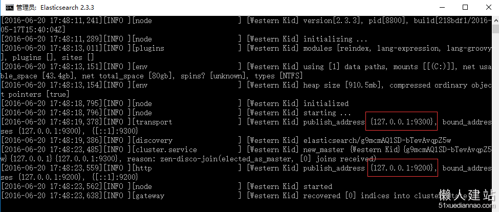 右击bin/elasticsearch.bat,以管理员身份运行
