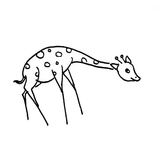 伸着脖子的长颈鹿简笔画